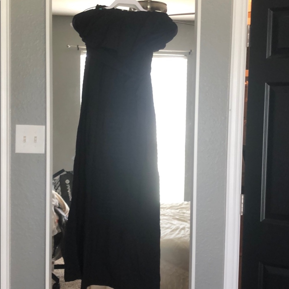 sofia jeans black off shoulder tiered dress
